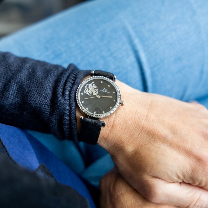 Montre Femme GIORGIO bracelet Cuir Noir