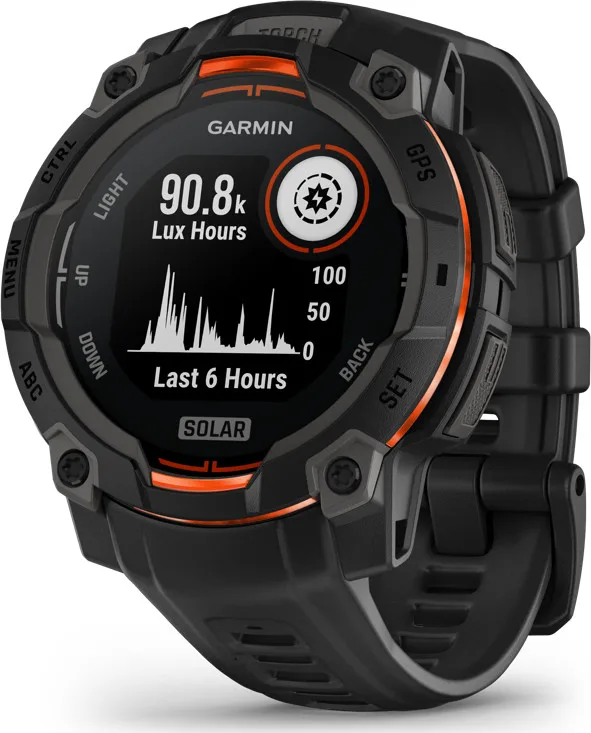Garmin Instinct 3 Solar, 45mm Black Bezel With Black Band