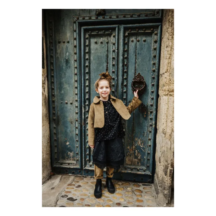 Lilinoa Blouse Velours Claudie à Pois | Noir