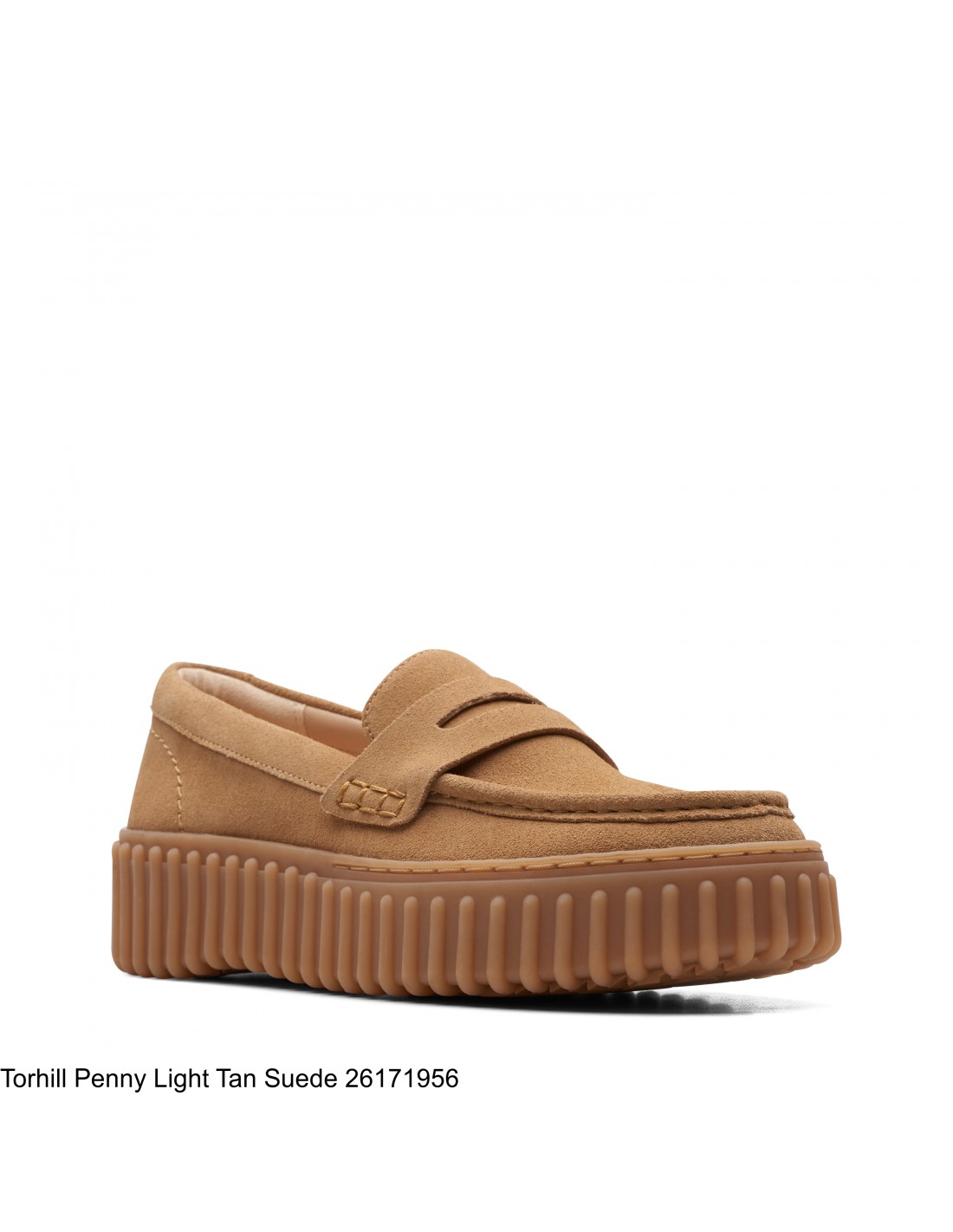 clarks Mocassin femme torhill penny light tan suede