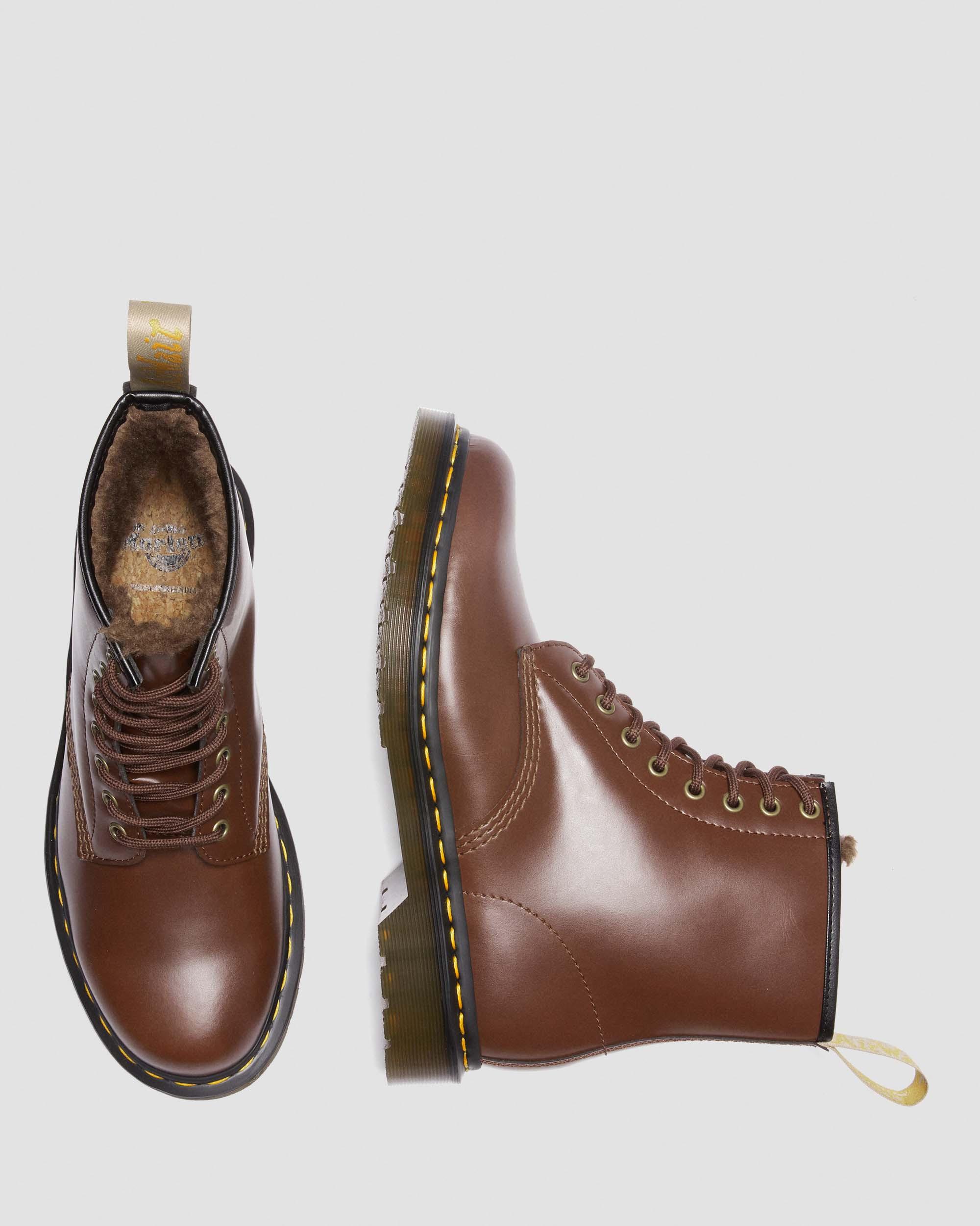 Vegan 1460 Faux Fur Lined Lace Up Boots