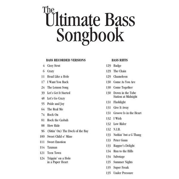 Hal Leonard The Ultimate Bass Songbook