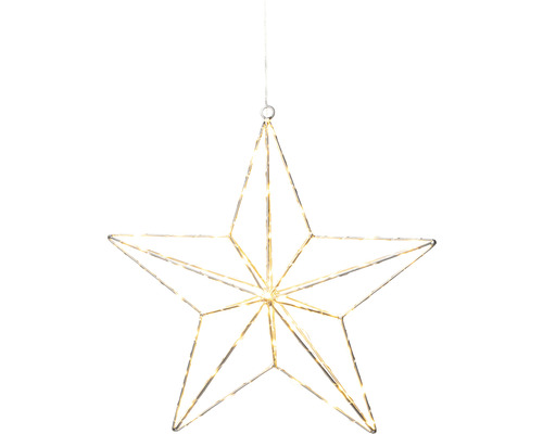 Konstsmide Micro LED Zilveren Ster Silhouet met 90 LED's, amberkleurige lichtkleur