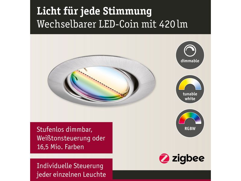 Paulmann Einbauleuchte Base Zigbee 3.0 LED-Einbauleuchte