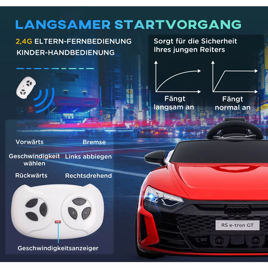 HOMCOM Kinderfahrzeug mit Fernbedienung rot