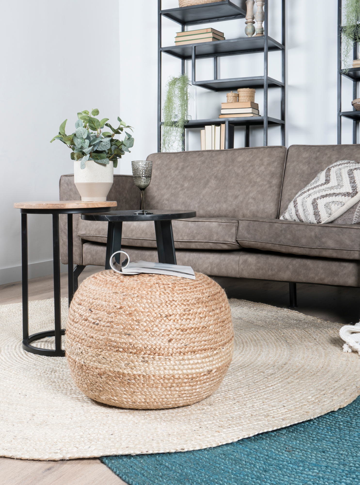 Karpet jute bleached 200 rond