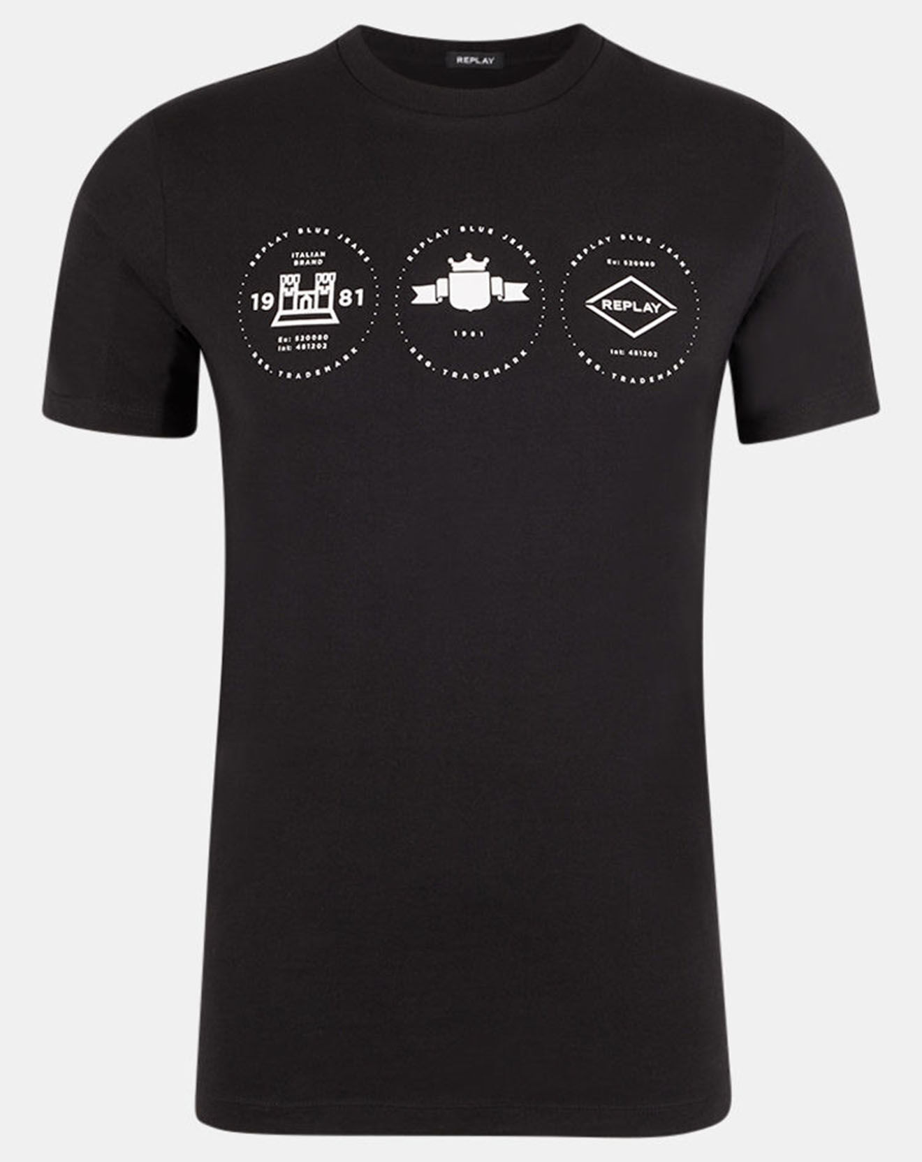 Replay T-Shirt Tri Logo Cent noir