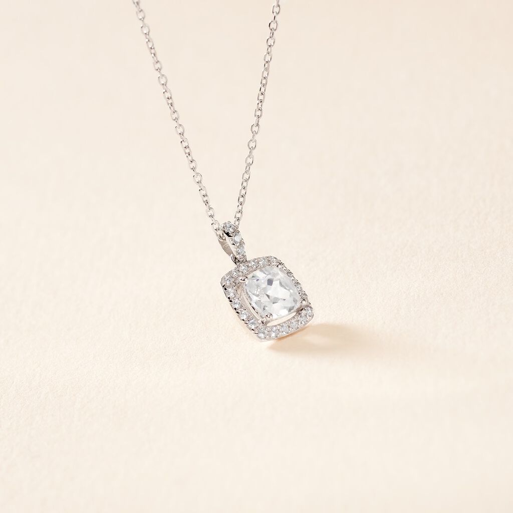 Collier Adrienne Or Blanc Oxyde De Zirconium