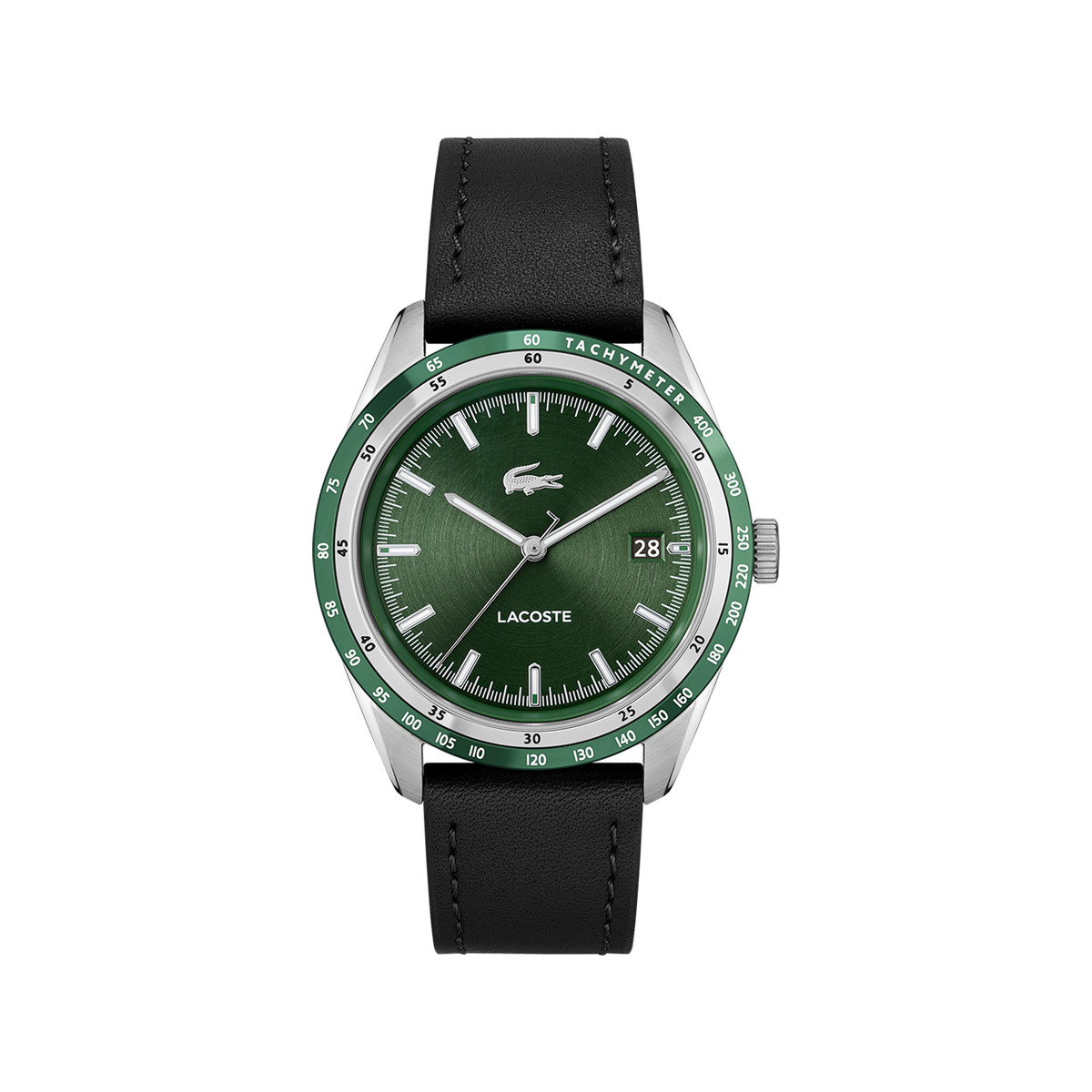 Montre LACOSTE everett homme bracelet cuir noir