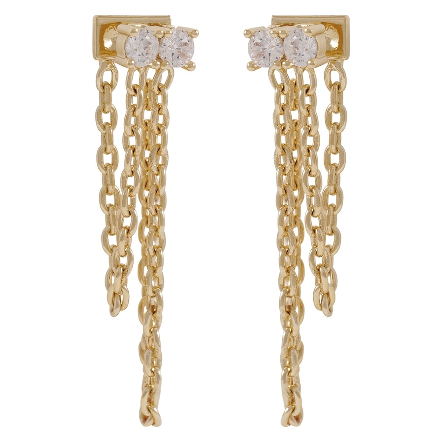 Snö Of Sweden Trinnie Small Wide Chain Earring Gold/Clear