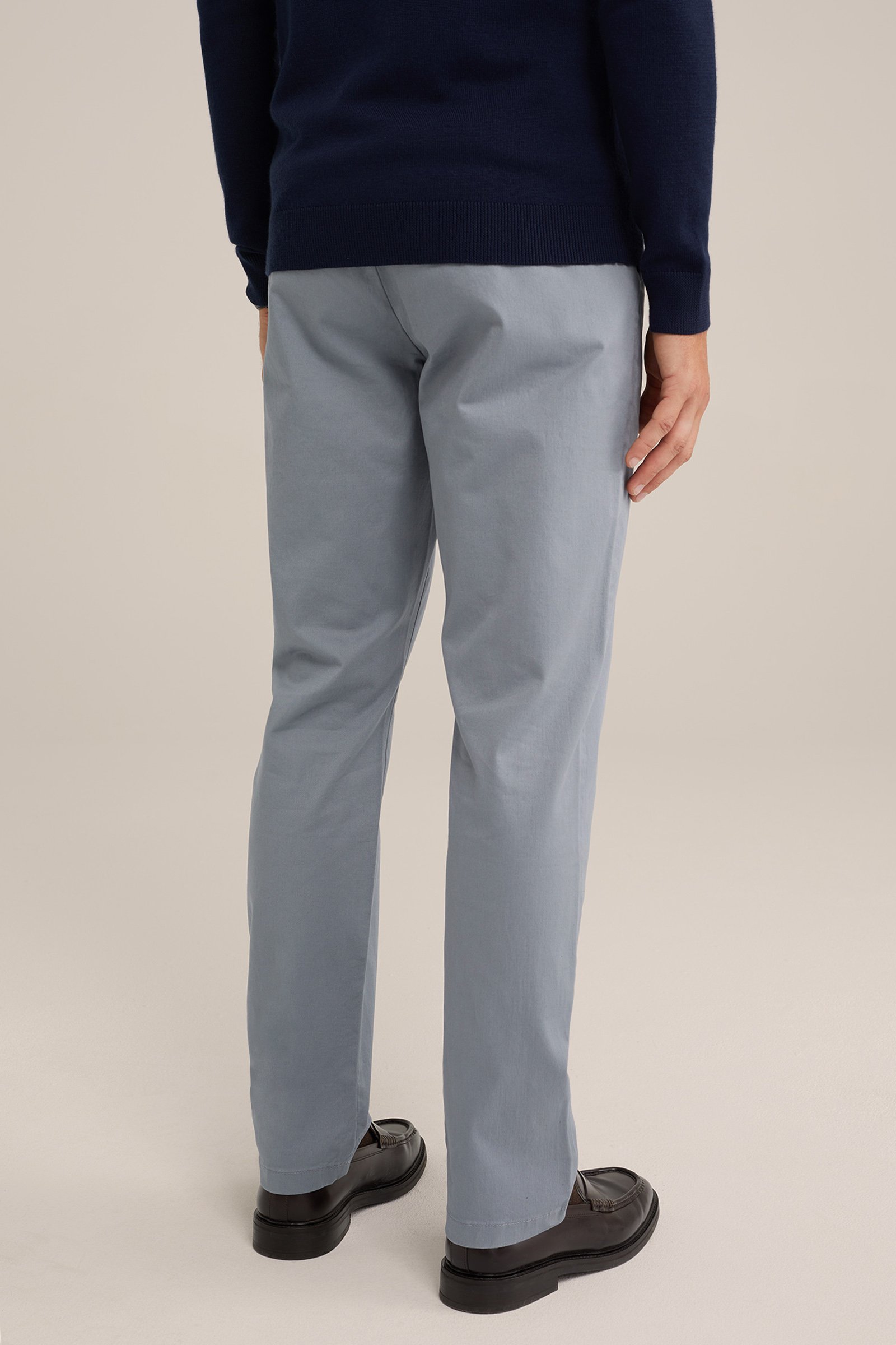 regular fit chino met stretch Fundamentals Grijsblauw