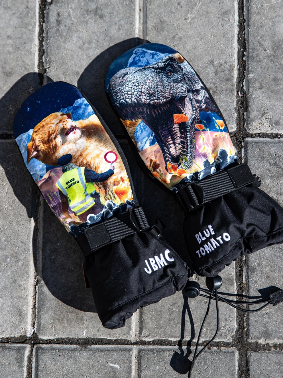JBMC X BT Moviestar Mittens cat vs dino