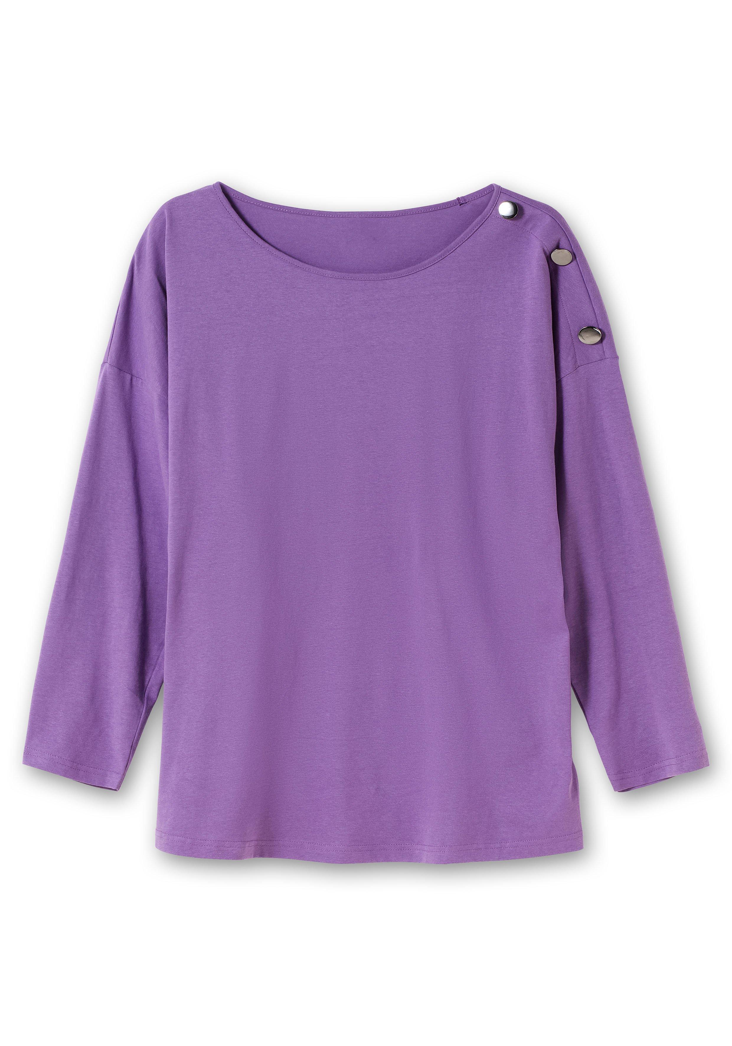 Langarmshirt mit Schmuckknöpfen auf der Schulter