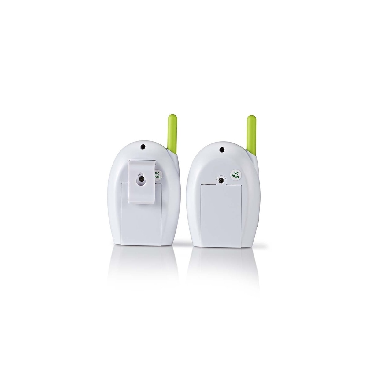 Nedis Audio Baby Monitor | FHSS (Frequency-Hopping Spread Spectrum) | Med snakk-tilbake-funksjon | Område: 300 m | Batteri drevet / Nettstrøm drevet | Grøn / Hvit