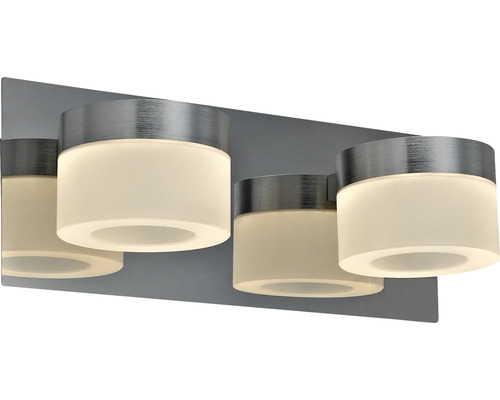 LED FLAIR wandlamp, 2-lichts, 2x630 lm, 3000 K, HxB 10x26 cm, Kynosura chroom