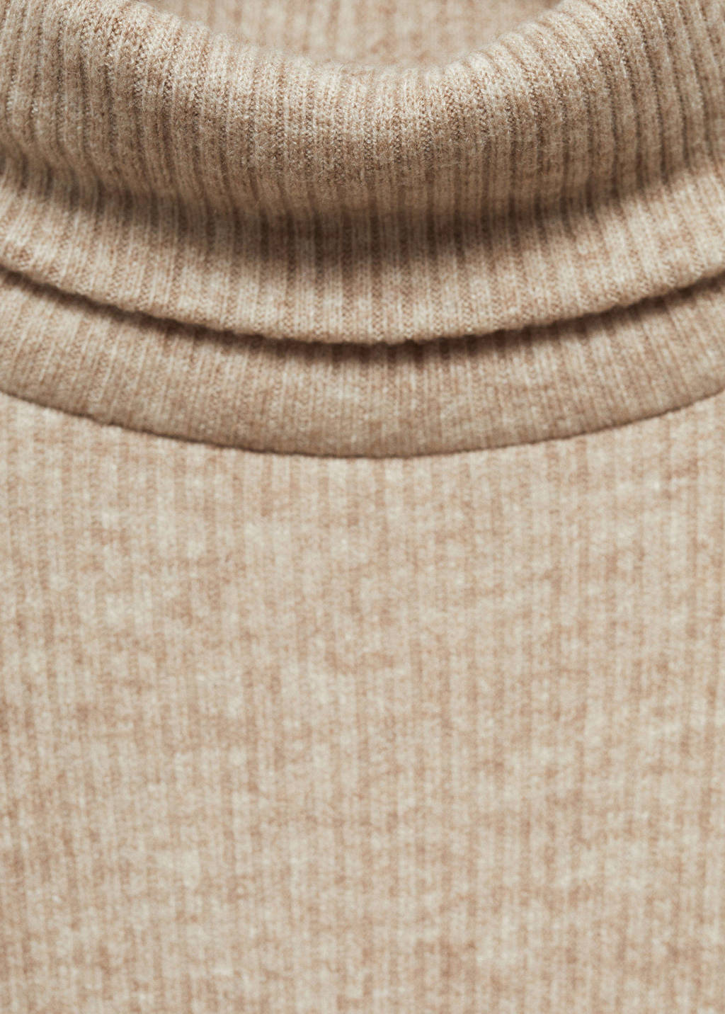 MANGO TEEN ribgebreide maxi jurk pastelbruin