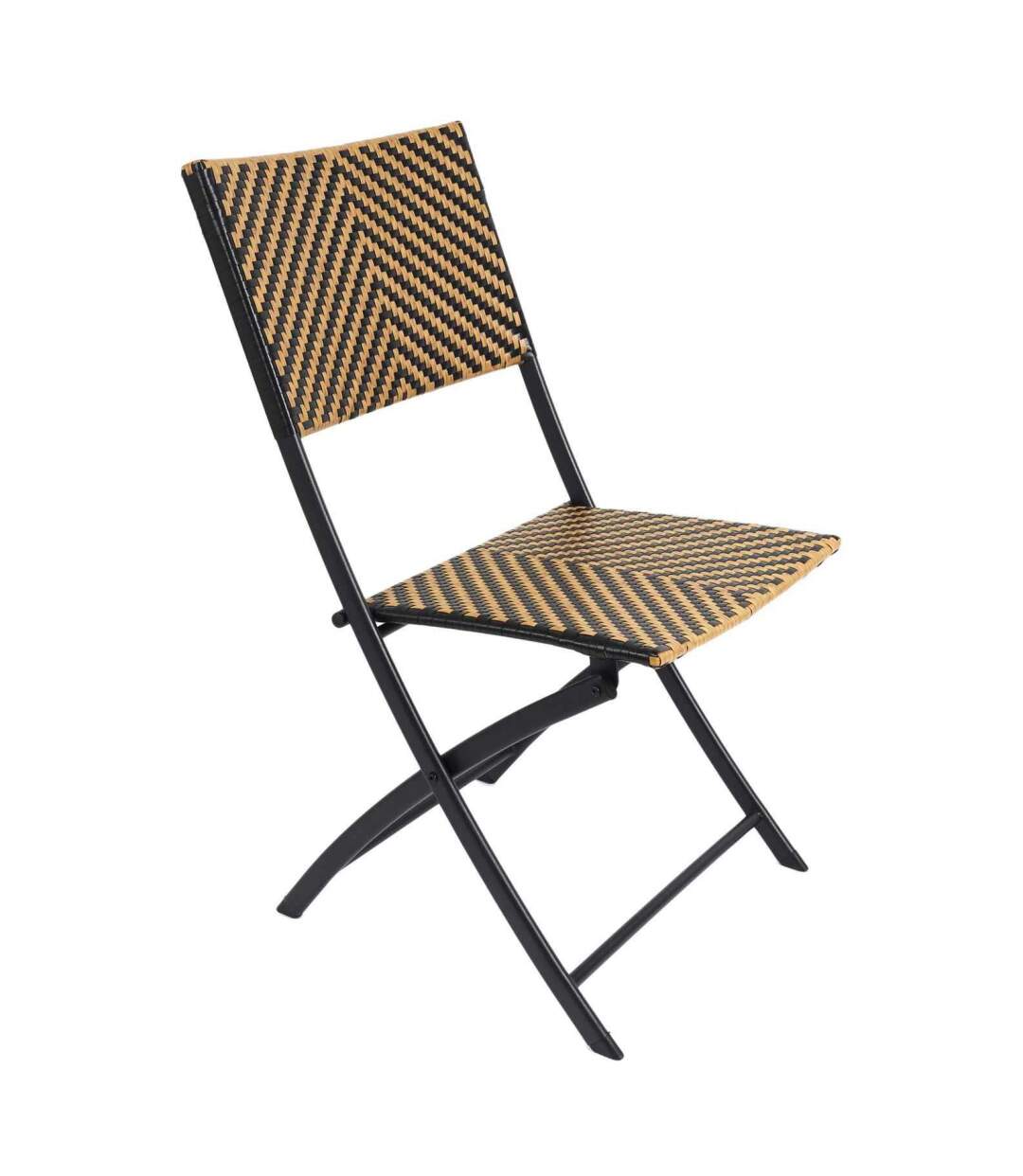 Chaise de jardin pliable assise et dossier tressé