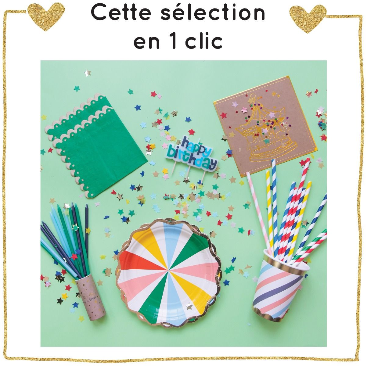Ensemble décorations anniversaire Vert