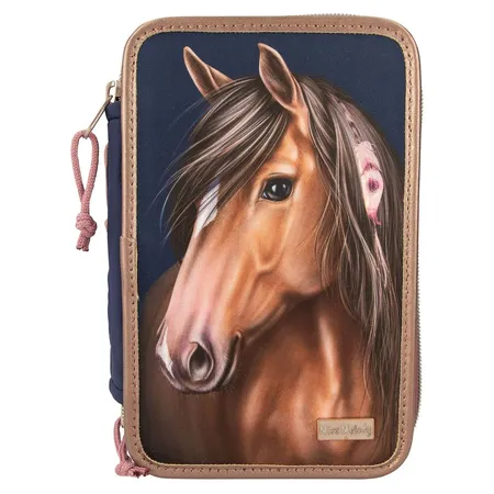 Depesche Miss Melody 3-Fach Federtasche Mit Stepp NIGHT HORSES