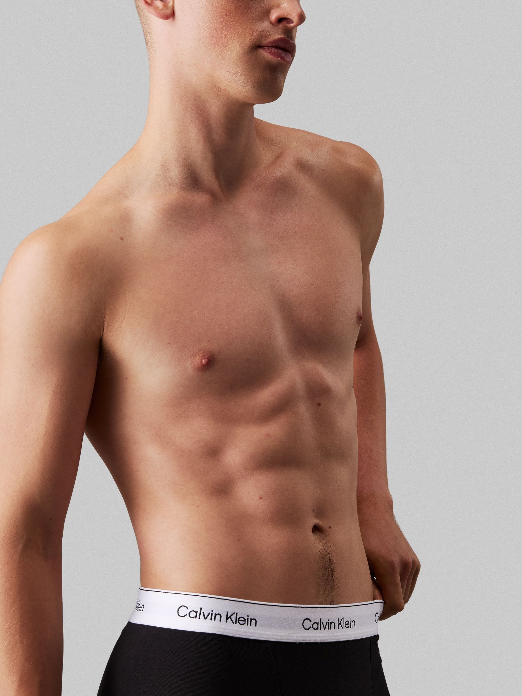 Zwart/blauw tonaal - Calvin Klein Icon Cotton Stretch 3 Pack Boxer Trunks