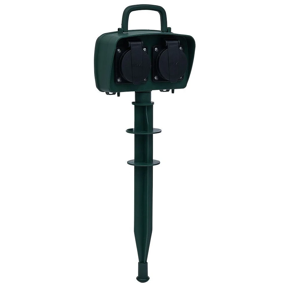Biplite extérieure à planter 16A noir