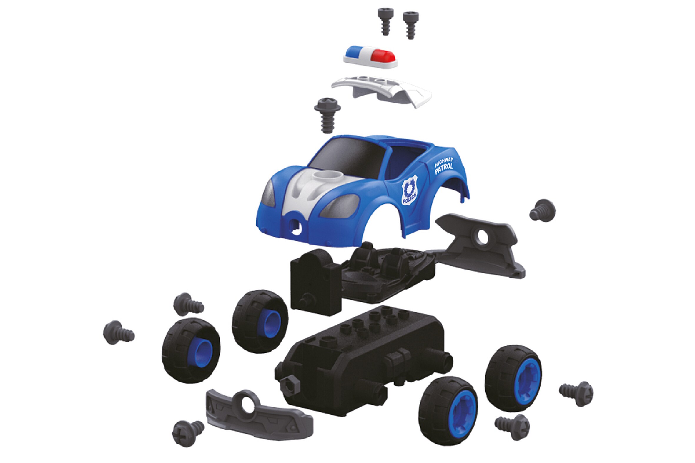 Polizeiauto First RC Kit 22teilig mit Akkuschrauber