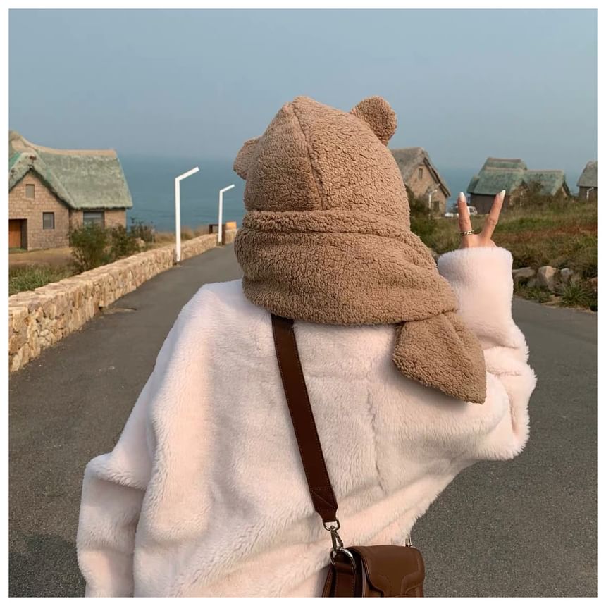 HATHOT - Ear Teddy Hooded Sjaal
