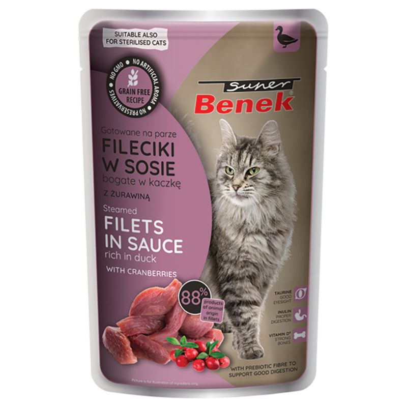 Lot Super Benek sans céréales Filets cuits à la vapeur 56 x 85 g