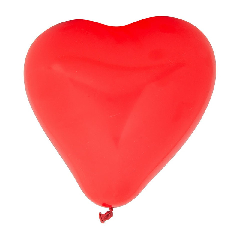 Ballonnen hartvorm - rood/roze - 6 stuks