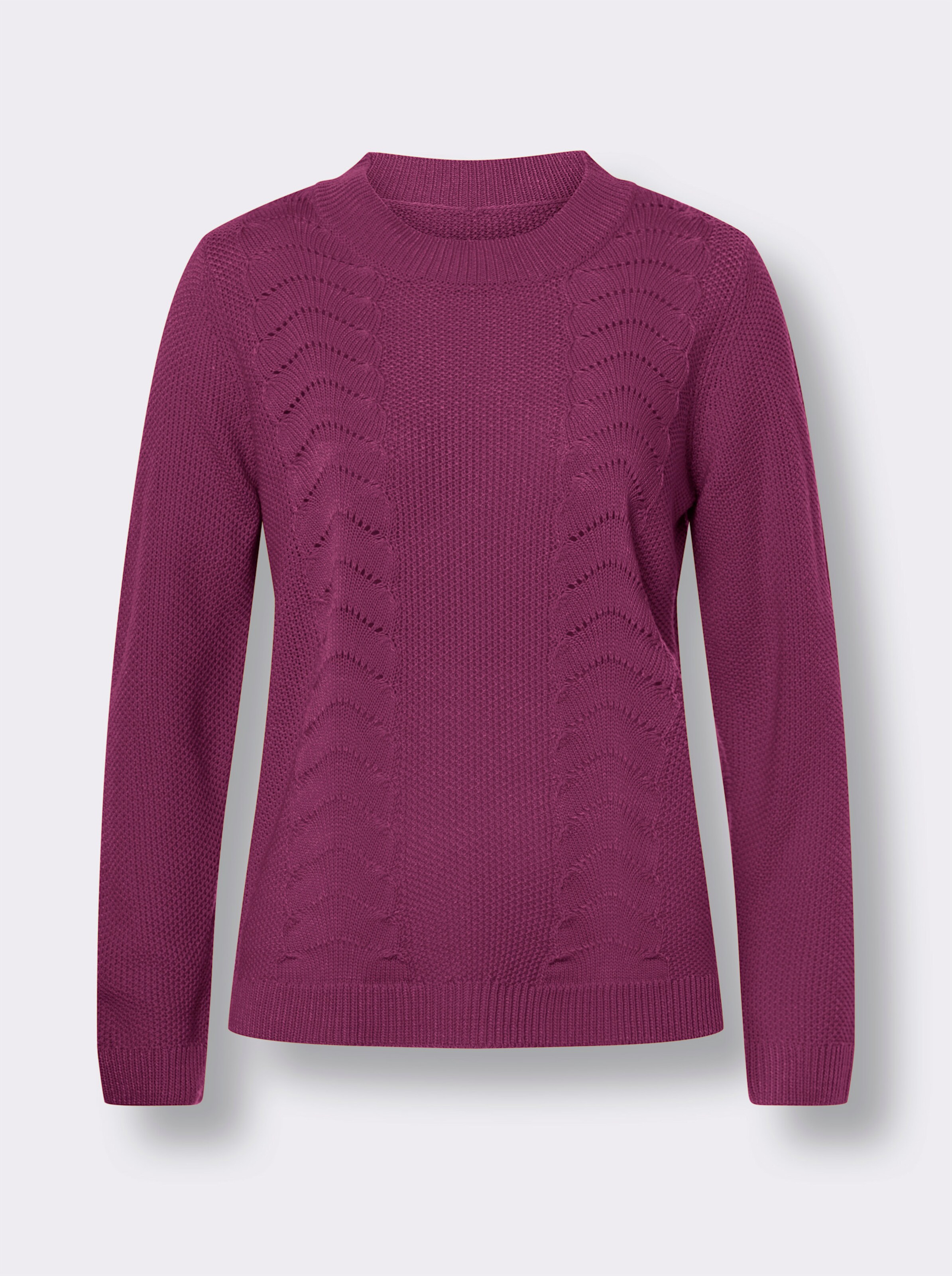 Langarm-Pullover mit Strickmuster
