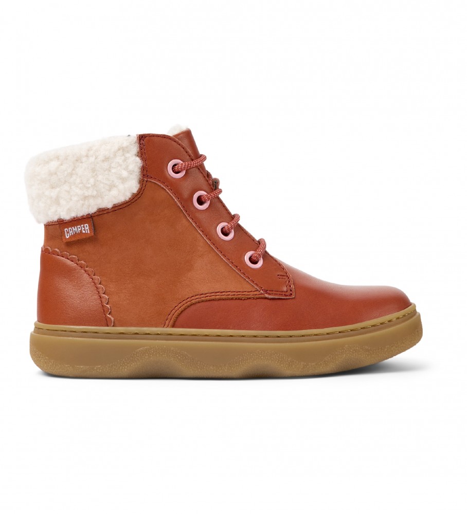 Botas de tornozelo Camper Kiddo em couro vermelho