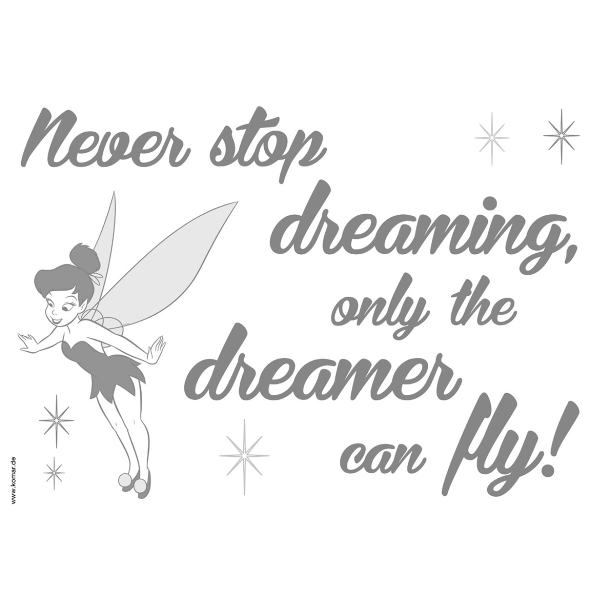 Wandtattoo NEVER STOP DREAMING - grau-schwarz - 50x70 cm