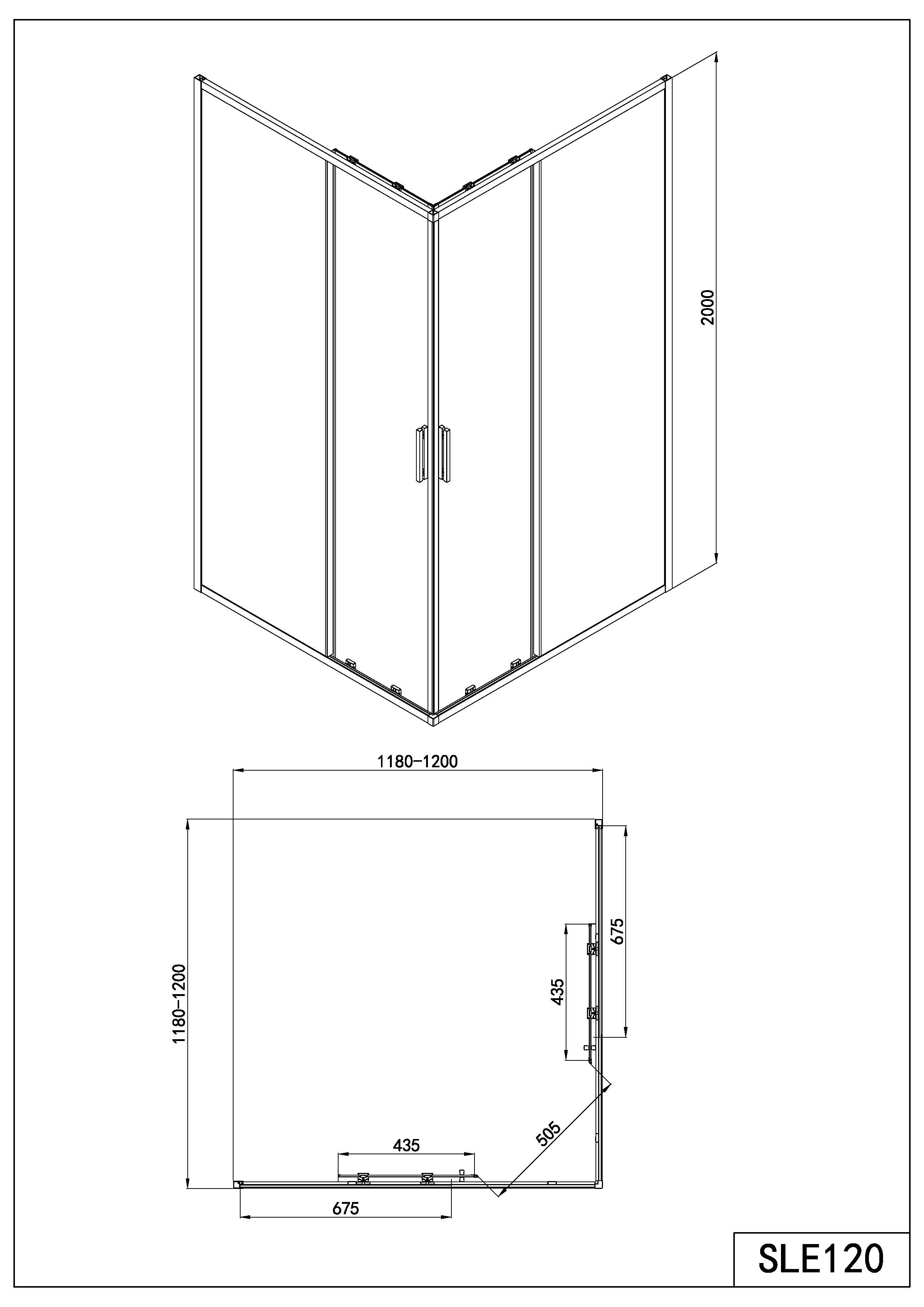 Badstuber Onda douchecabine 120x120cm chroom