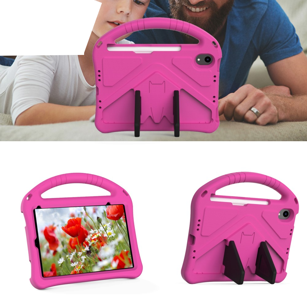 iPad Mini 7 (2024) / Mini 6 (2021) Stossfeste Kinder Schaumstoff Hülle mit Griff   Kickstand - Pink