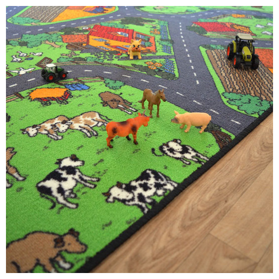 Tapis de jeu enfant - circuit voiture - campagne - 120 x 170 cm