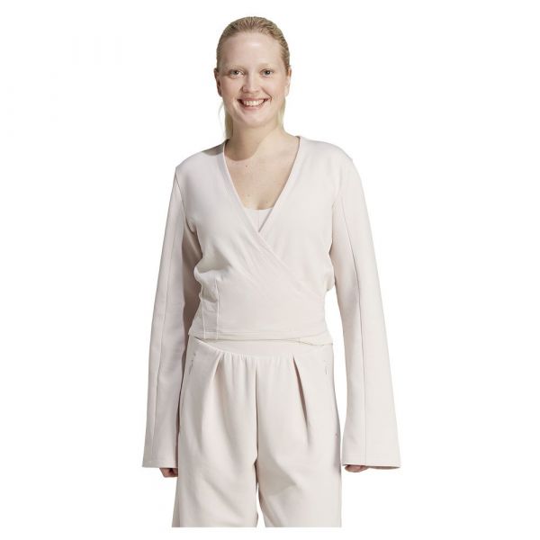Adidas Yoga Cover-up Sweatshirt Beige L Mulher