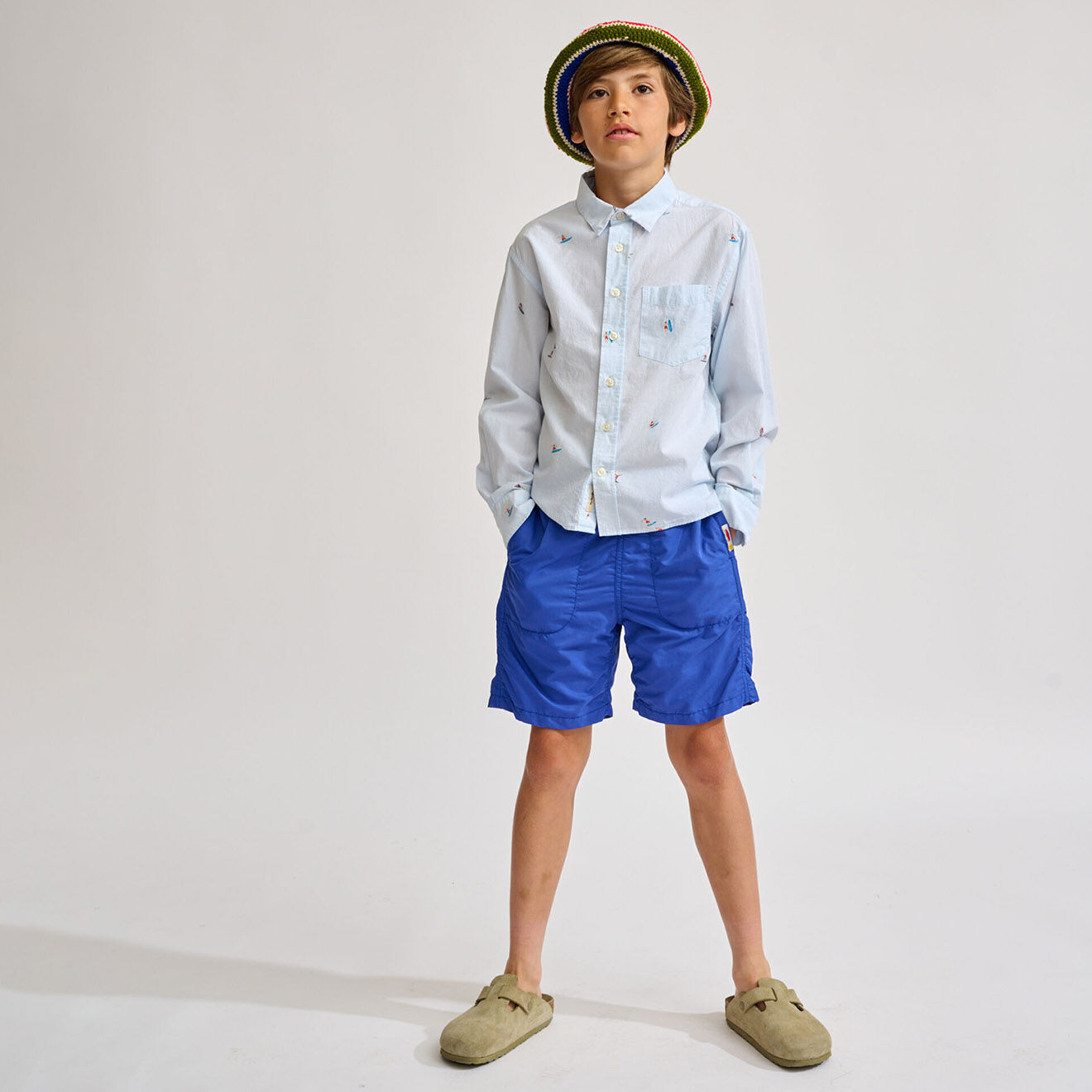 Bellerose Chemise Gulian imprimée surfers bleue