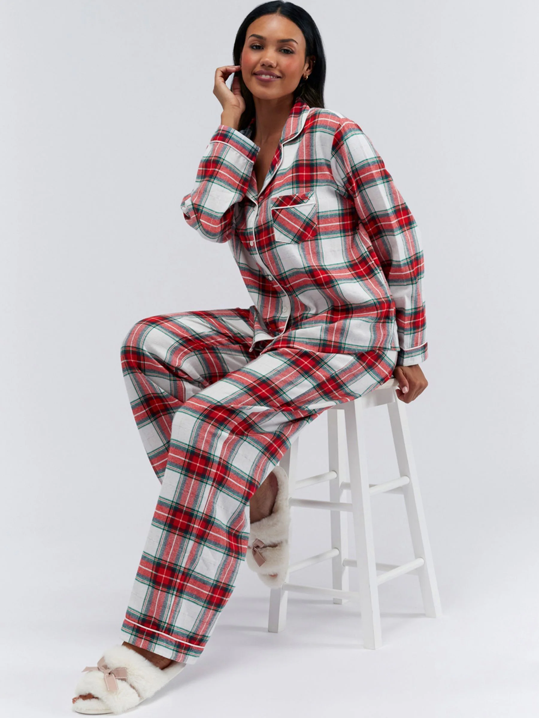 Ivory Check - Boux Avenue Pyjamas In a Bag