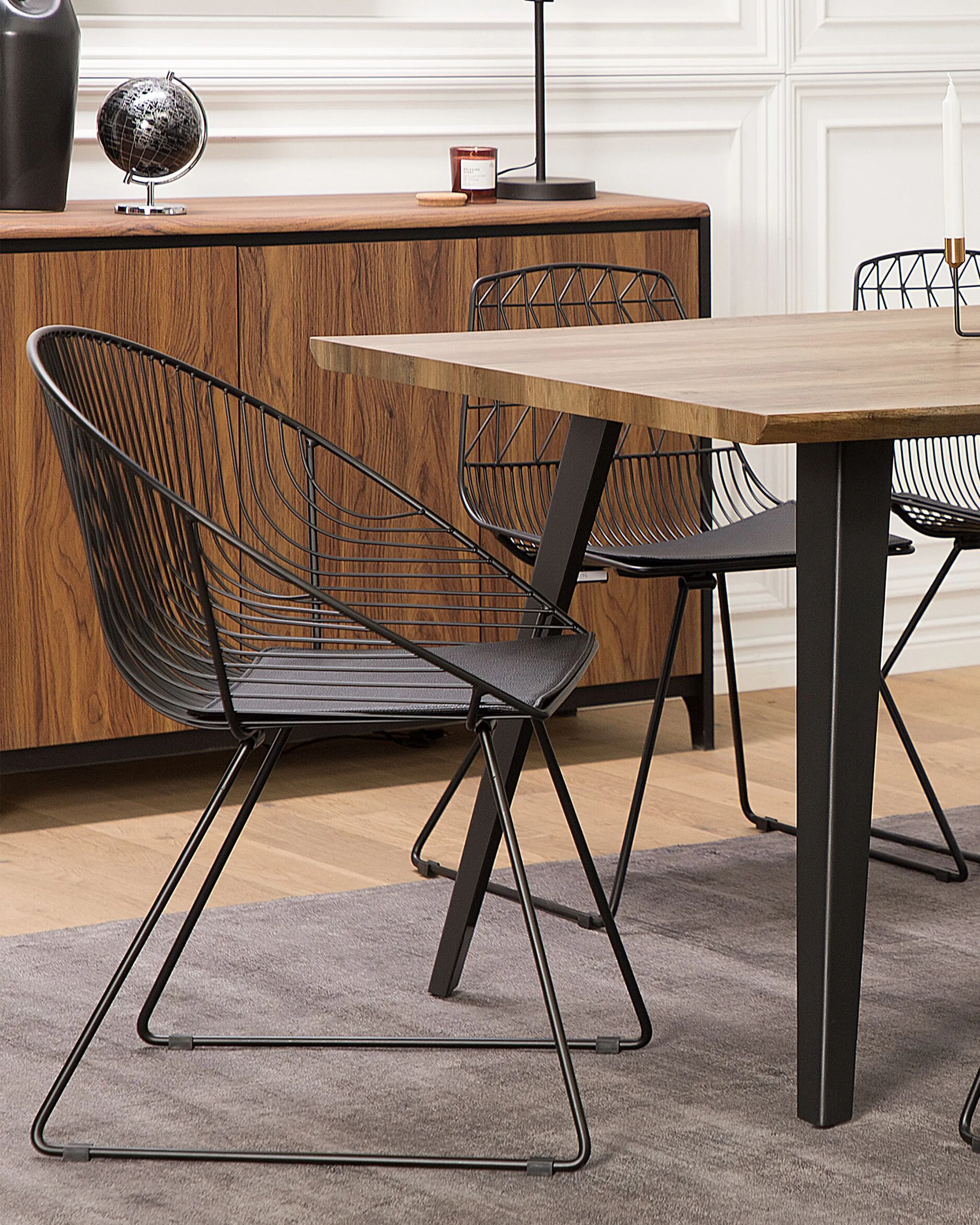 Set van 2 eetkamerstoelen HARLAN Metaal Zwart