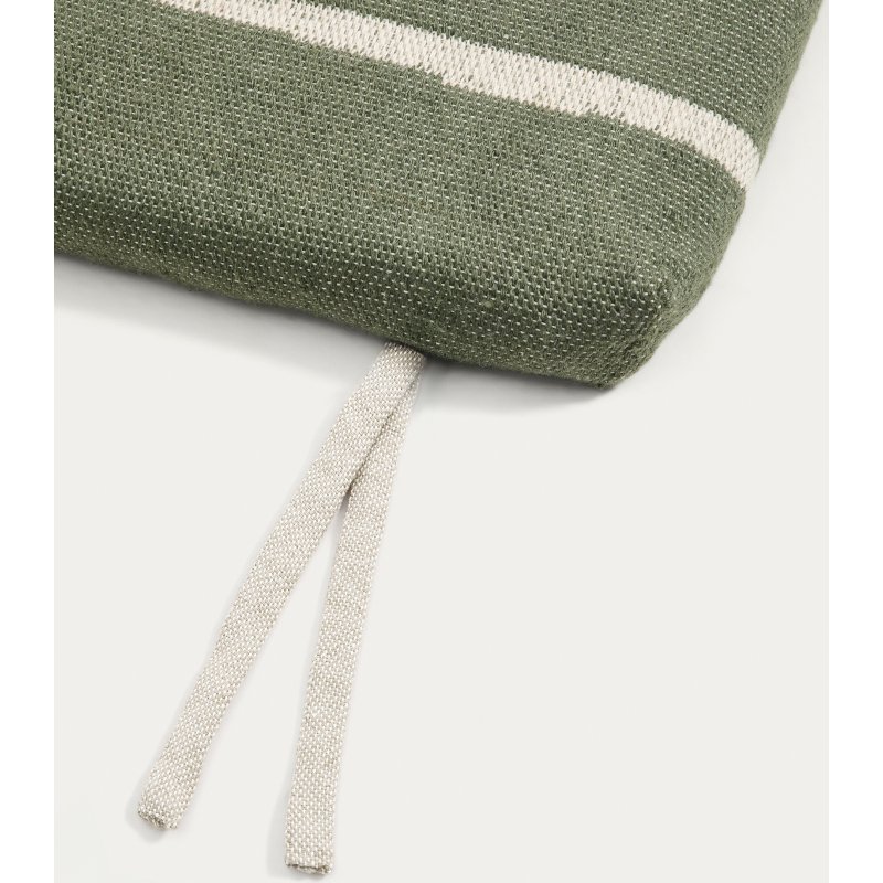Coussin pour bain de soleil Daila avec motif Ikat 100 % PET vert 50 x 175 cm