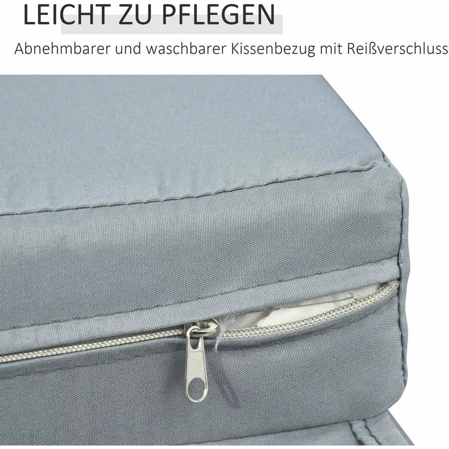 Outsunny Polyrattan Lounge-Sofa mit Kissen grau