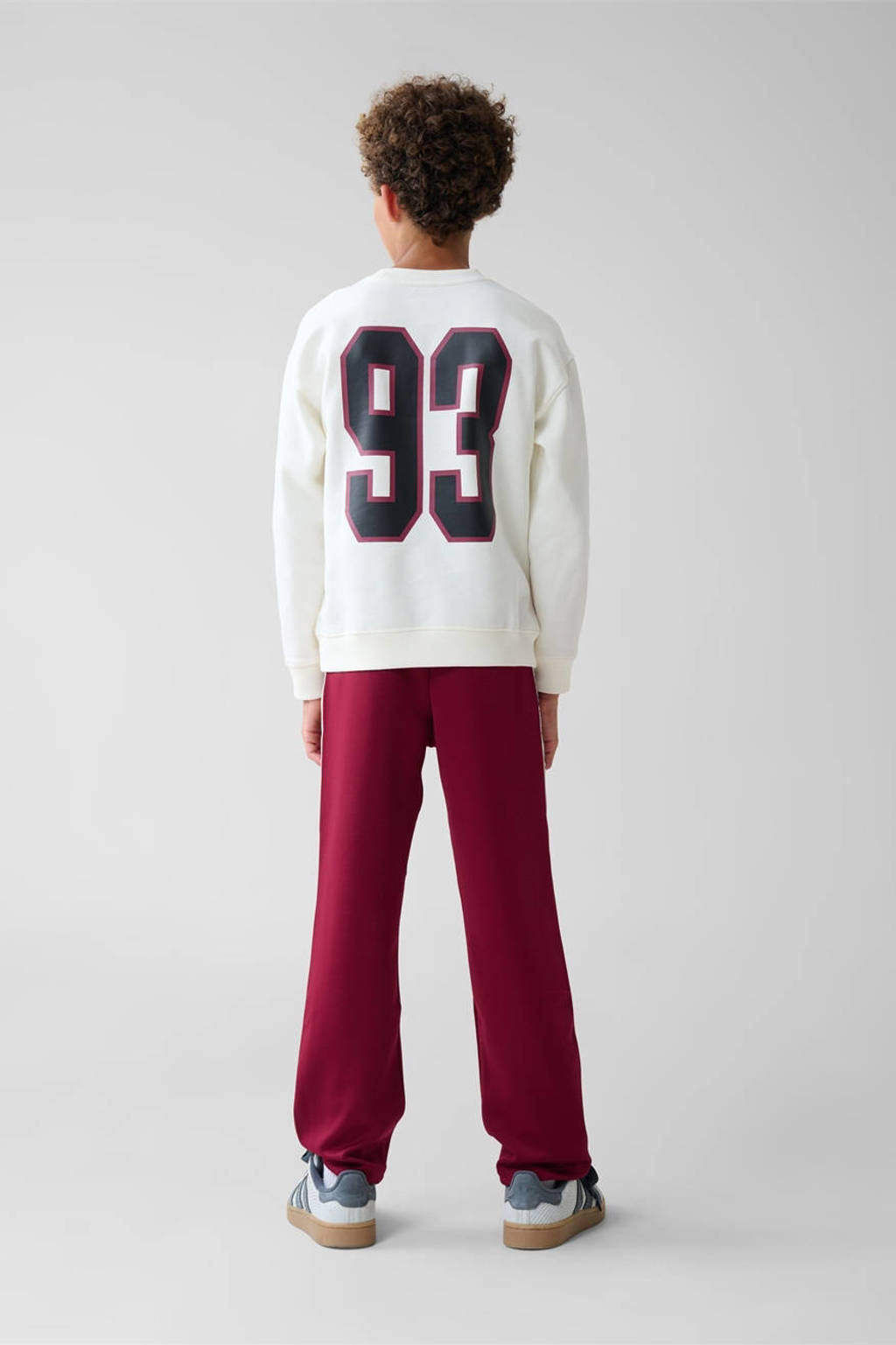 Shoeby joggingbroek donkerrood/zwart/wit