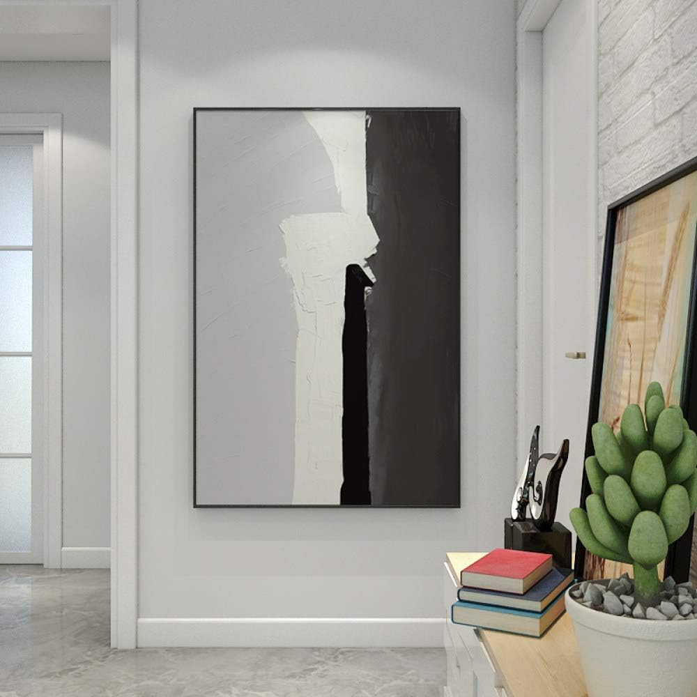 Ölbilder Auf Leinwand Handgemalt, Grau Weiß Schwarz Textur Kontrast Minimalistisch Moderne Abstrakte Kunstwerke Rahmenlose Handgemalte Ölgemälde Auf Leinwand Wandkunst Für Wohnzimmer Schlafzim