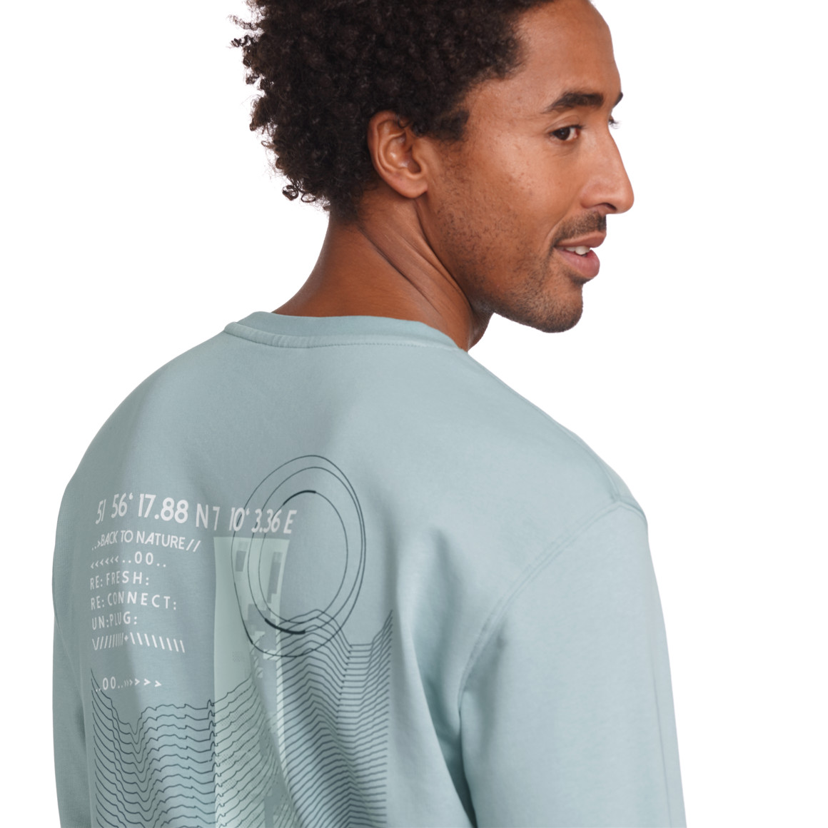VanVaan Denim Herren Sweatshirt mit Backprint türkis