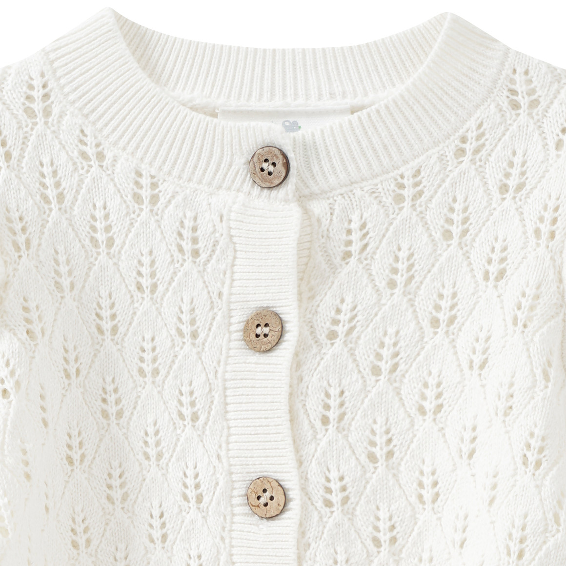 Topomini Pure Collection Newborn Strickjacke mit Ajour-Muster cremeweiss