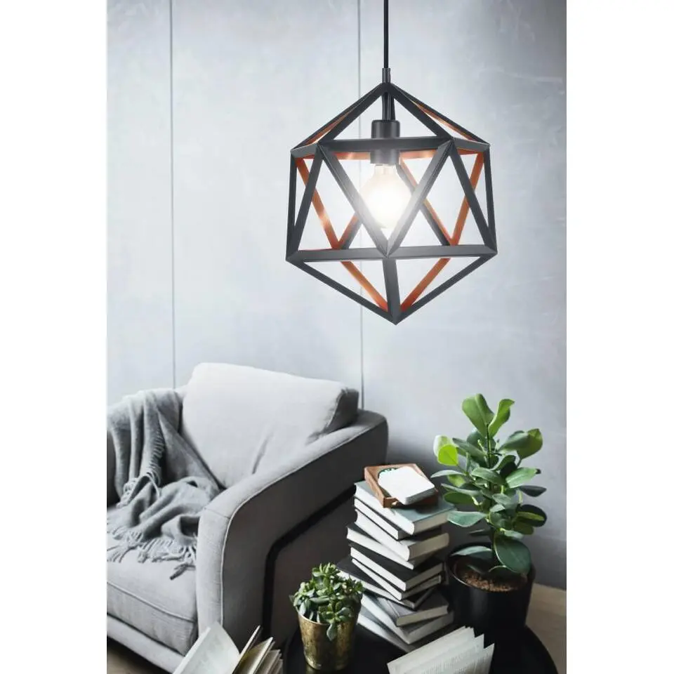 EGLOEmbleton1-Hanglamp-E27-Ø30,5cm-Zwart/Koper