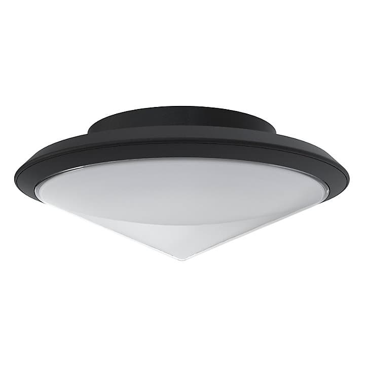 Plafonnier Ortano LED intégrée 1100lm 20W IP44 GoodHome noir