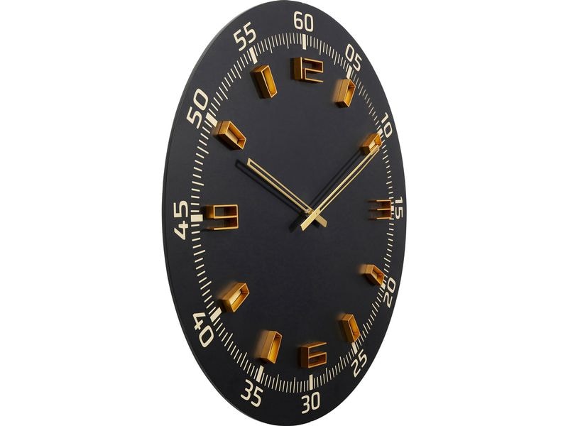 Kare Wanduhr Milk Bar 60 cm, Gold/Schwarz Analoge Wanduhr
