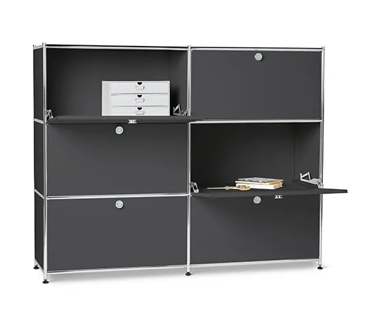 Kommode Metall »CN3« mit 6 Klappenfächern, groß, grau