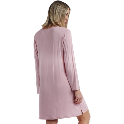 Admas - Camisón de manga larga Satin Bands Rosa